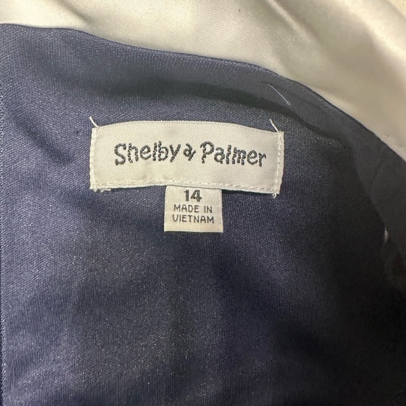😍 SHELBY &  PALMER Fitted navy and white dress NWT Size 14 - Picture 4 of 6